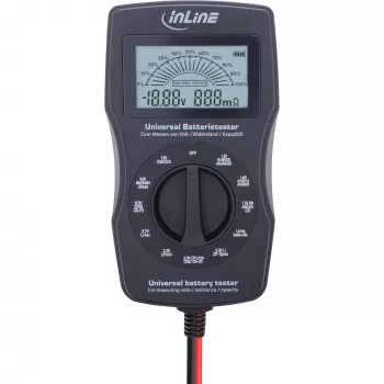InLine multifunkčný tester batérií, merací prístroj s LCD displejom