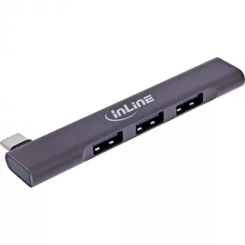 InLine štíhly USB-C hub, 4-portový, USB 3.0 + 3x USB 2.0, štíhly dizajn