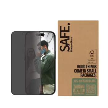 PanzerGlass SAFE. by ® ochrana proti zvedavým pohľadom na displej iPhone 16 | 15 | Ultra-Wide Fit | BULK