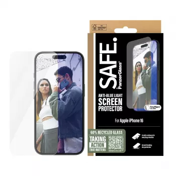 PanzerGlass SAFE. by ® ochrana displeja proti modrému svetlu iPhone 16 | 15 | Ultra-Wide Fit
