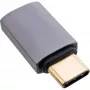 InLine USB4 adaptér, USB-C konektor samec/samica, hliník, sivý