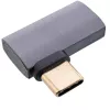 InLine USB4 adaptér, USB-C konektor samec/samica vpravo/vľavo zahnutý, hliník, sivý