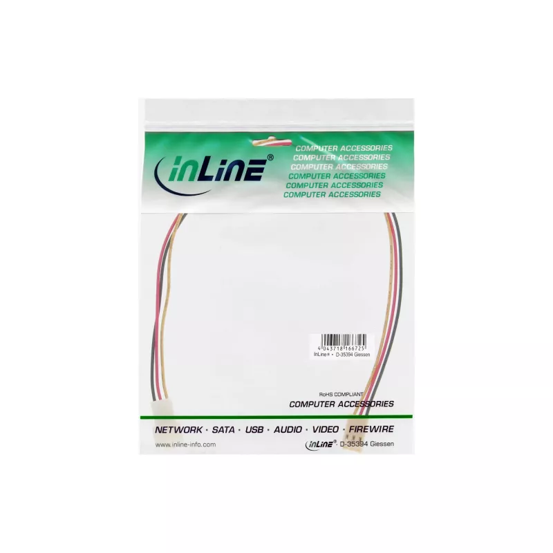 InLine predlžovací kábel ventilátora 3-pin Molex konektor samec/samica dĺžka 2 m
