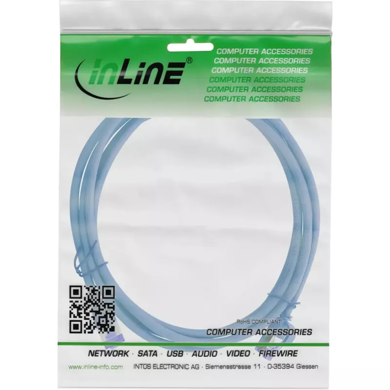 InLine 74920B sieťový kábel modrý 20 m Cat6a S/FTP (S-STP)