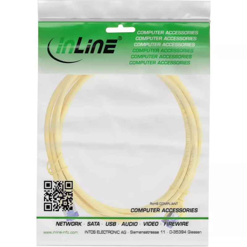 InLine 74902Y sieťový kábel žltý 2 m Cat6a S/FTP (S-STP)