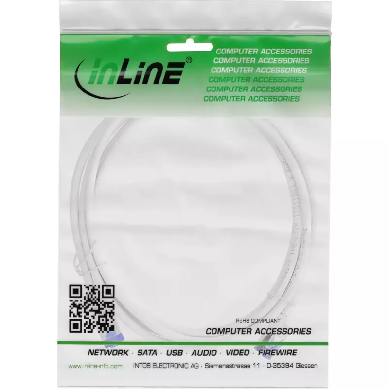 InLine 74902W sieťový kábel biely 2 m Cat6a S/FTP (S-STP)