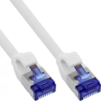 InLine 74901W Slim patch kábel, Cat.6A, S/FTP, TPE (LSZH), flexibilný, PoE, biely, 1 m