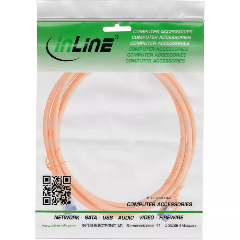 InLine 74901O Slim patch kábel, Cat.6A, S/FTP, TPE (LSZH), flexibilný, PoE, oranžový, 1 m