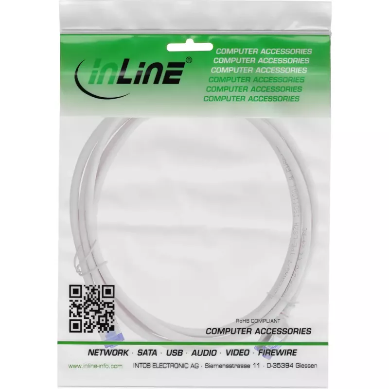 InLine 74903 sieťový kábel sivý 3 m Cat6a S/FTP (S-STP)