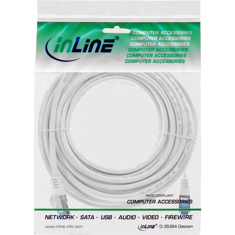 InLine 72607W sieťový kábel biely 7,5 m Cat6a S/FTP (S-STP)
