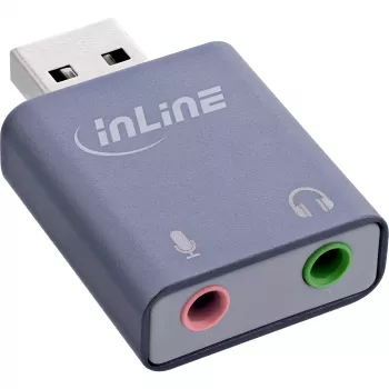 Audio adaptér InLine 33051E USB Type-A sivý 42mm x 30mm x 12mm