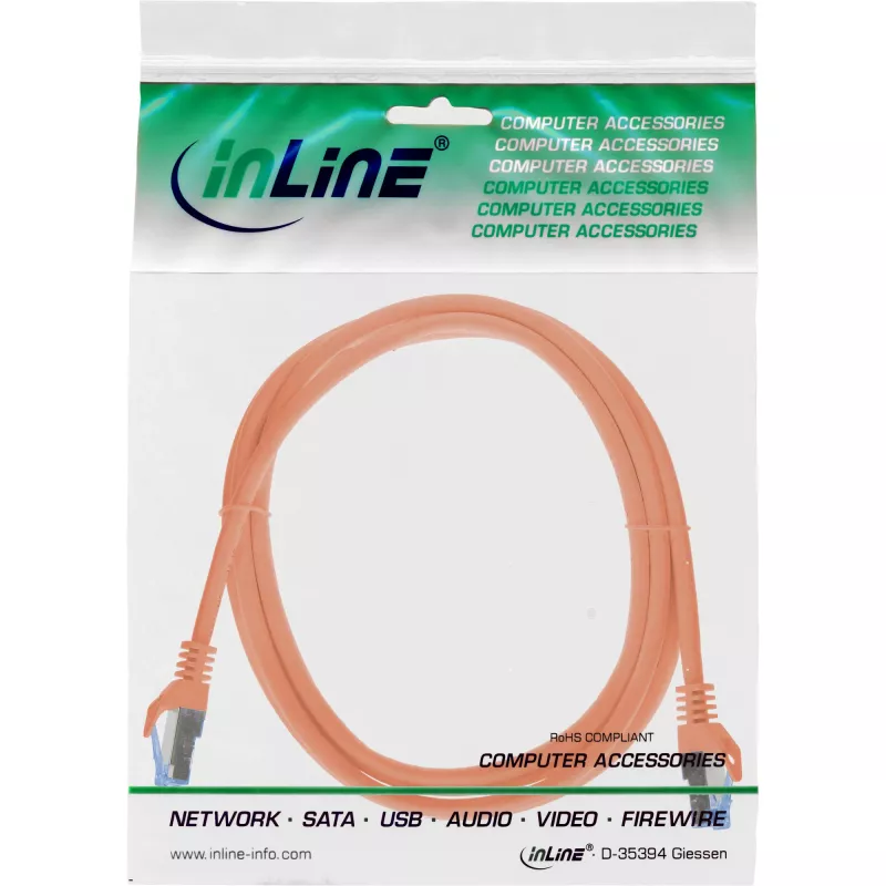 InLine 72601O sieťový kábel oranžový 1 m Cat6a S/FTP (S-STP)