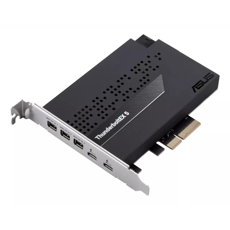 Rozhranie karta ASUS ThunderboltEX 5 — PCIe 4.0, Intel JHL9580, Mini DisplayPort, USB 2.0, 120 Gbit/s