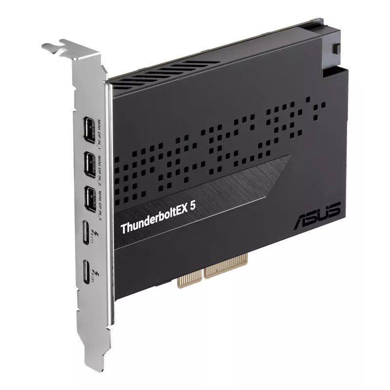 Rozhranie karta ASUS ThunderboltEX 5 — PCIe 4.0, Intel JHL9580, Mini DisplayPort, USB 2.0, 120 Gbit/s