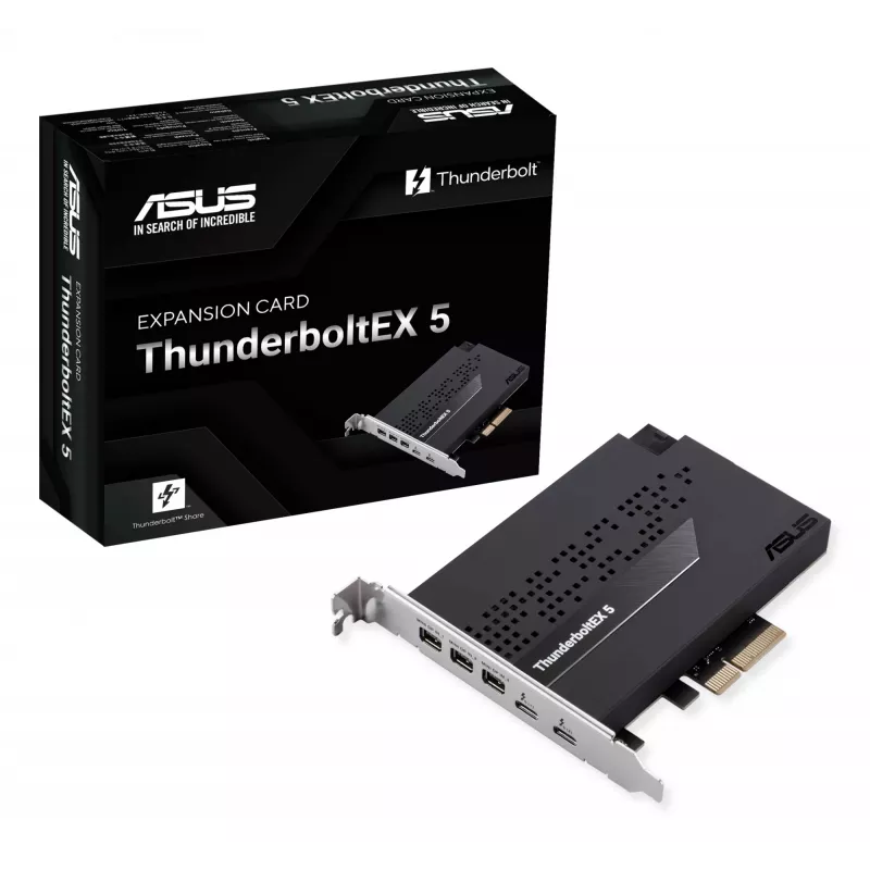 Rozhranie karta ASUS ThunderboltEX 5 — PCIe 4.0, Intel JHL9580, Mini DisplayPort, USB 2.0, 120 Gbit/s