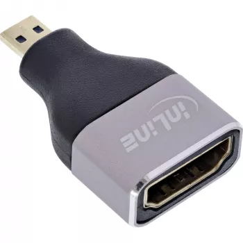 InLine 17991B HDMI A na Micro HDMI D káblový adaptér čierna sivá