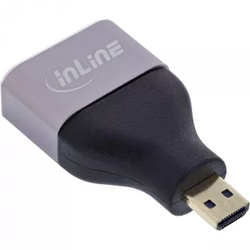 InLine 17991B HDMI A na Micro HDMI D káblový adaptér čierna sivá