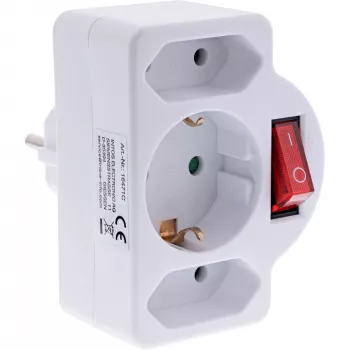 Napájací adaptér typ F InLine 16471C 2x typ C + typ F biely
