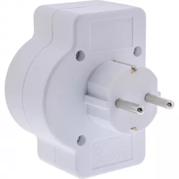 Napájací adaptér typ F InLine 16471C 2x typ C + typ F biely
