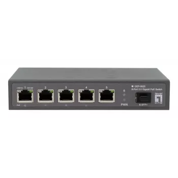 LevelOne GEP-0625 sieťový switch unmanaged 2.5G Ethernet (100/1000/2500) Power over Ethernet (PoE) čierny