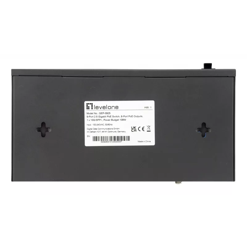 LevelOne GEP-0925 sieťový switch unmanaged 2.5G Ethernet (100/1000/2500) Power over Ethernet (PoE) čierny