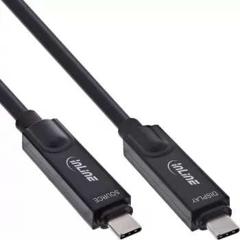 USB-C na USB-C aktívny optický kábel InLine 35797I — USB 3.2 Gen 2, 8K@60Hz, 60W, 7,5 m
