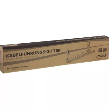 Mriežka na manažment káblov 60 cm InLine 23190G na montáž na stôl so skrutkovými svorkami, čierna