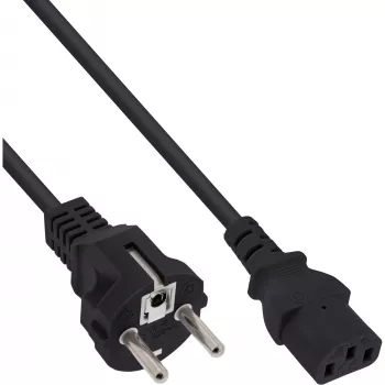 InLine B-16651D Napájací kábel, CEE 7/7 na C13, 1 m, čierny, Bulk balenie 45 ks