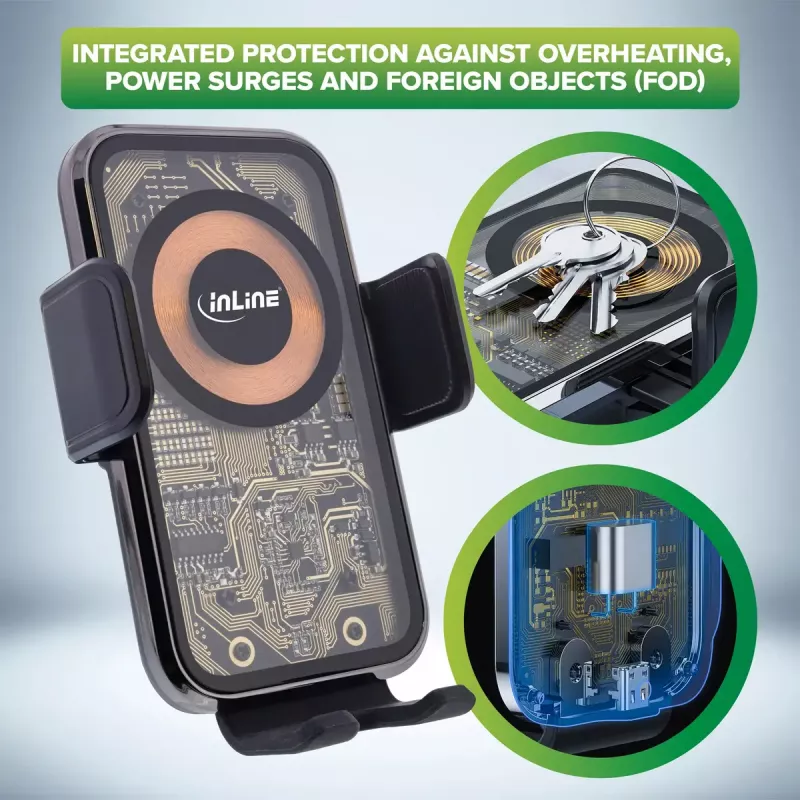InLine 23156Q držiak pasívny držiak mobilný telefón/smartphone čierny, viacfarebná