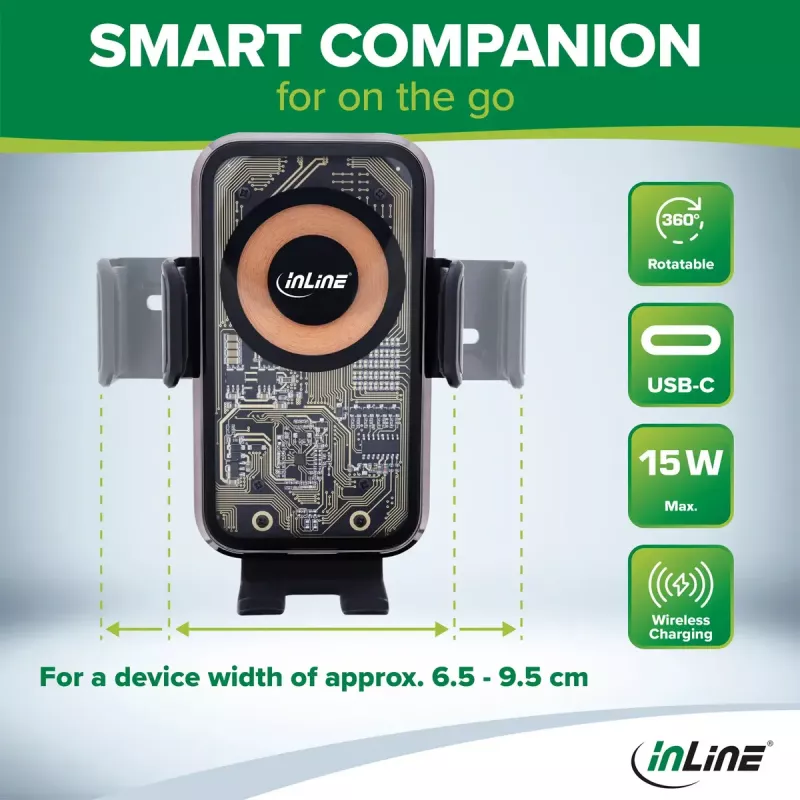 InLine 23156Q držiak pasívny držiak mobilný telefón/smartphone čierny, viacfarebná