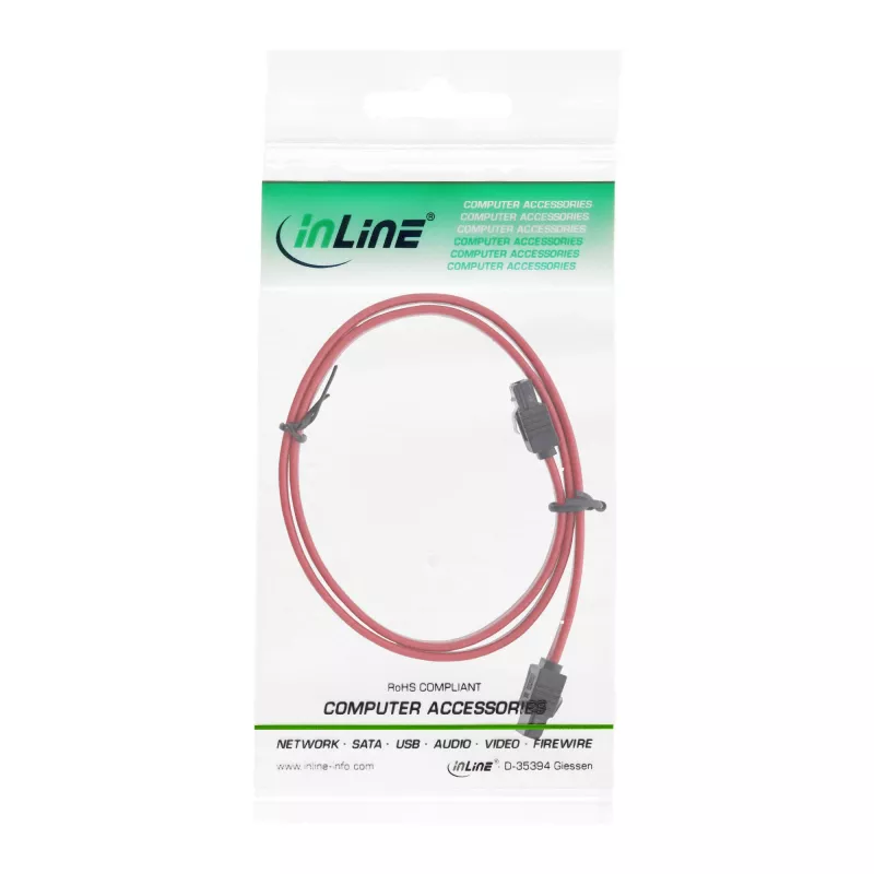 InLine SATA kábel pre 150 / 300 / 600 S-ATA pripojenia s poistkou 0,7 m