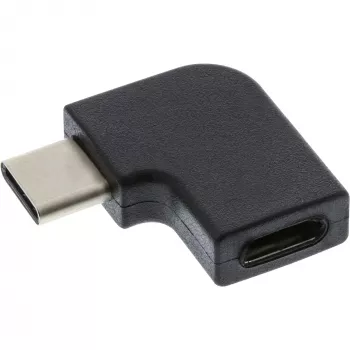 InLine USB 3.2 Gen.2 adaptér, USB-C konektor samec / USB-C konektor samica, zahnutý
