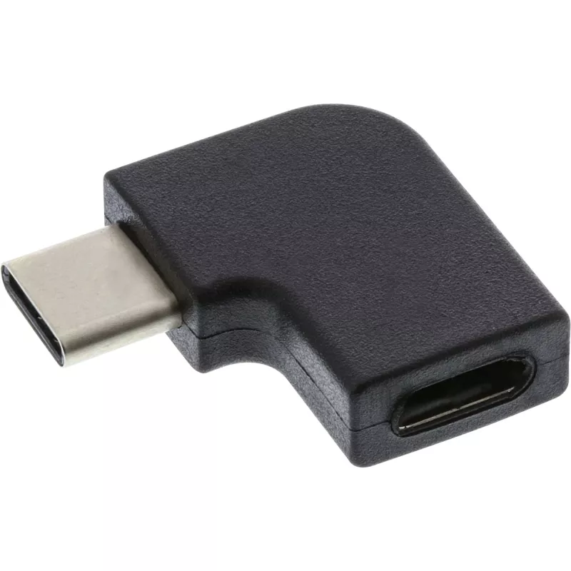 InLine USB 3.2 Gen.2 adaptér, USB-C konektor samec / USB-C konektor samica, zahnutý