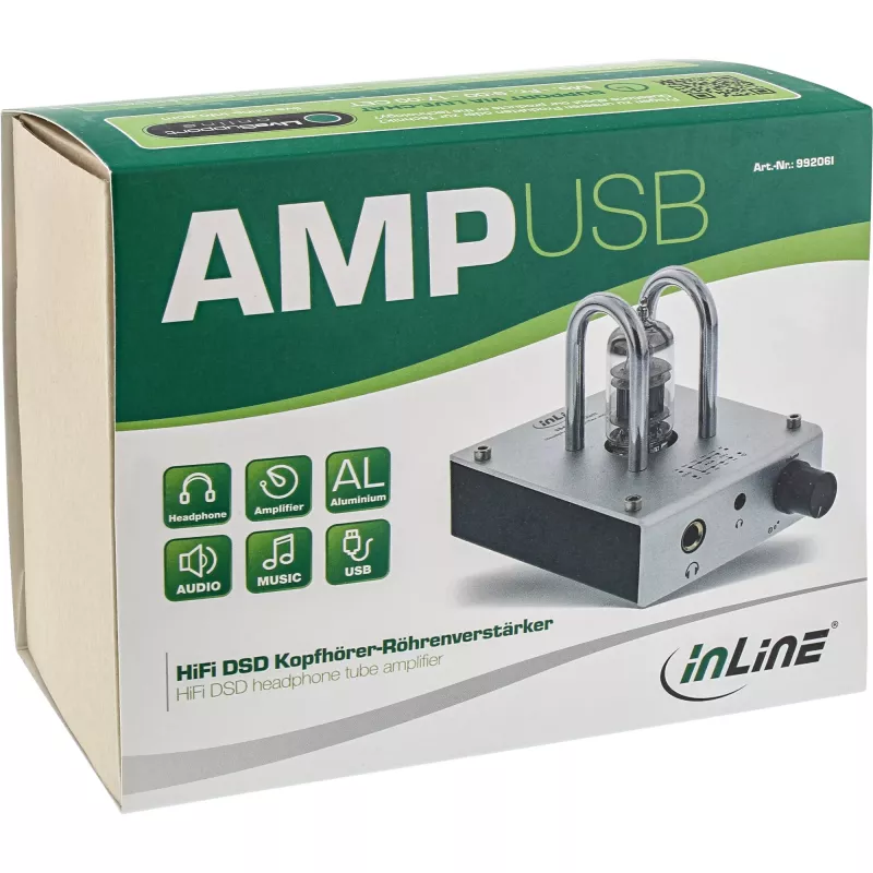 InLine AmpUSB, Hi-Res AUDIO HiFi DSD USB audio DAC, elektrónkový zosilňovač