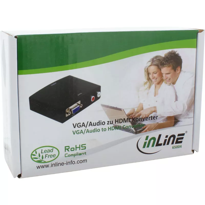 InLine konvertor VGA + audio na HDMI vstup VGA a Cinch audio výstup HDMI