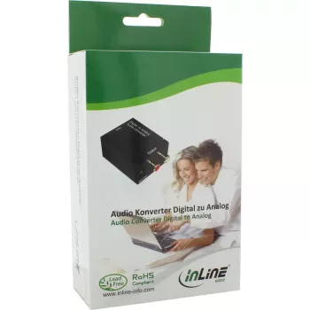 InLine audio konvertor digitálny na analógový vstup Toslink alebo RCA výstup 2x RCA stereo