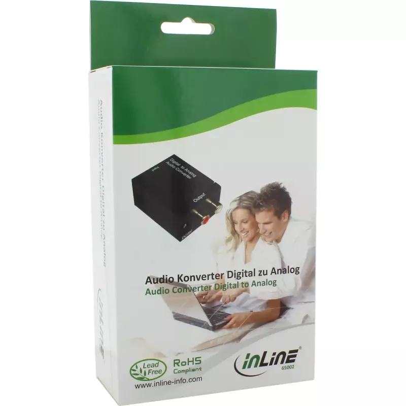 InLine audio konvertor digitálny na analógový vstup Toslink alebo RCA výstup 2x RCA stereo