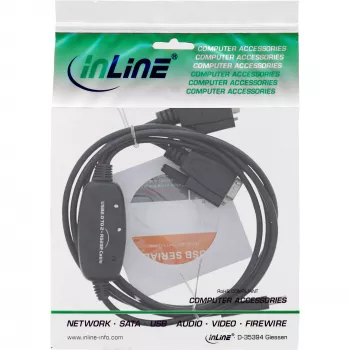 InLine USB 2.0 na 2x sériový adaptérový kábel USB Type-A na 2x 9-pin Sub-D konektor samec 1,5 m