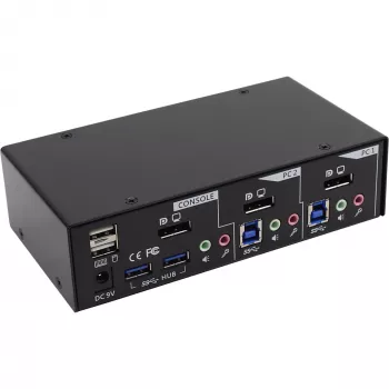 InLine Desktop KVM switch 2 porty DisplayPort USB 3.0 hub s audio