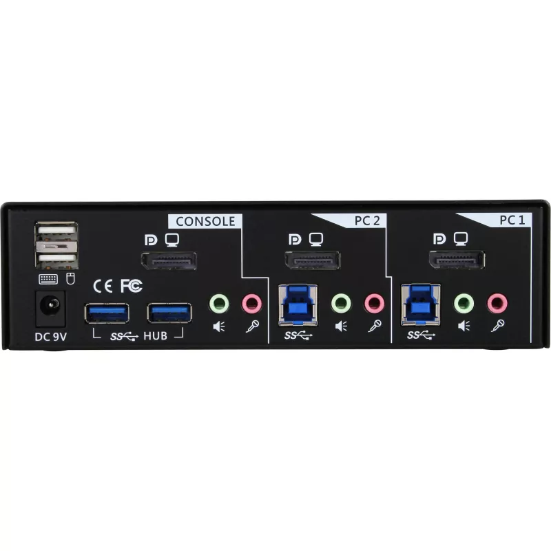 InLine Desktop KVM switch 2 porty DisplayPort USB 3.0 hub s audio