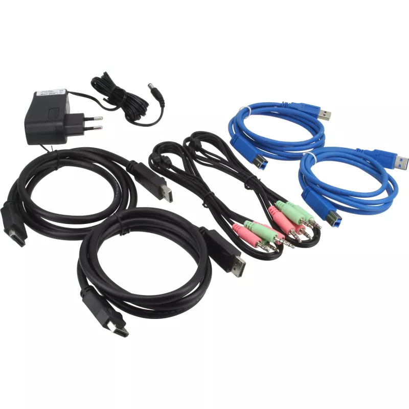 InLine Desktop KVM switch 2 porty DisplayPort USB 3.0 hub s audio