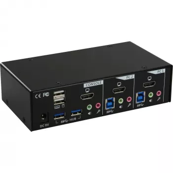 InLine Desktop KVM switch, 2 porty, HDMI, USB 3.0 hub, s audio