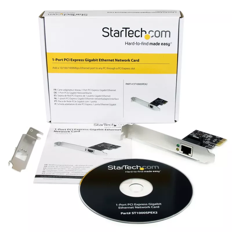 StarTech.com 1-portový PCI Express PCIe Gigabit sieťový serverový adaptér NIC karta – dual profile