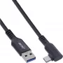 InLine USB 3.2 Gen.1 kábel, USB-C konektor samec zahnutý - USB-A konektor samec pre VR, čierny, 5 m