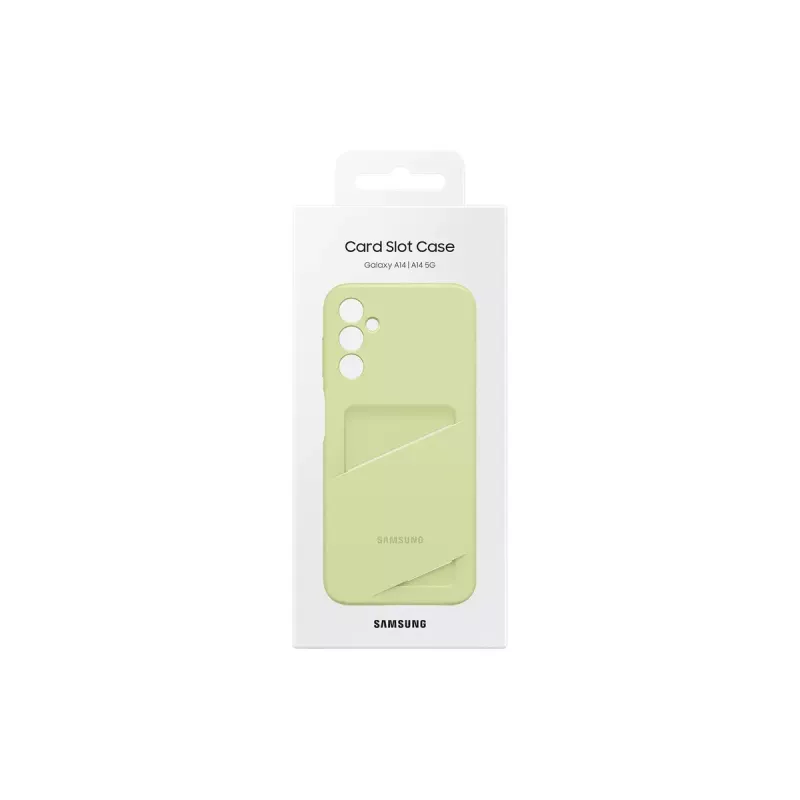 Samsung EF-OA146 zadný kryt s priehradkou na karty pre Galaxy A14 / A14 5G, TPU, limetkový