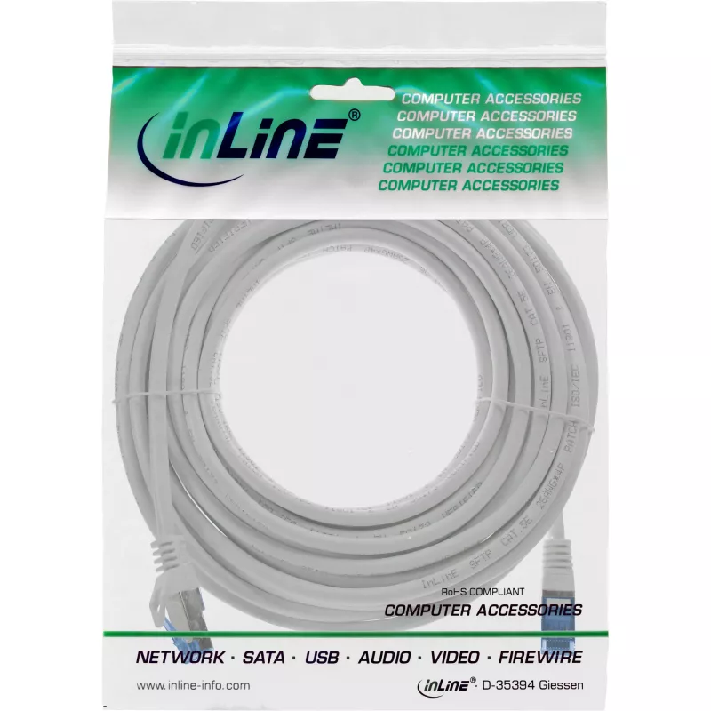 InLine 72607 sieťový kábel sivý 7,5 m Cat6a S/FTP (S-STP)