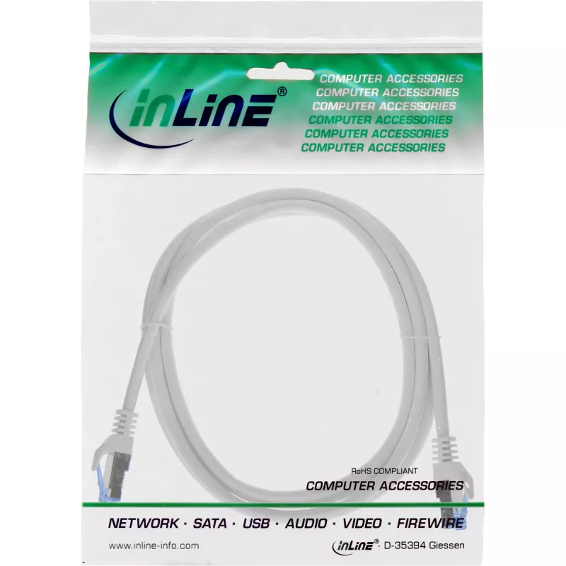 InLine 72601 sieťový kábel sivý 1 m Cat6a S/FTP (S-STP)