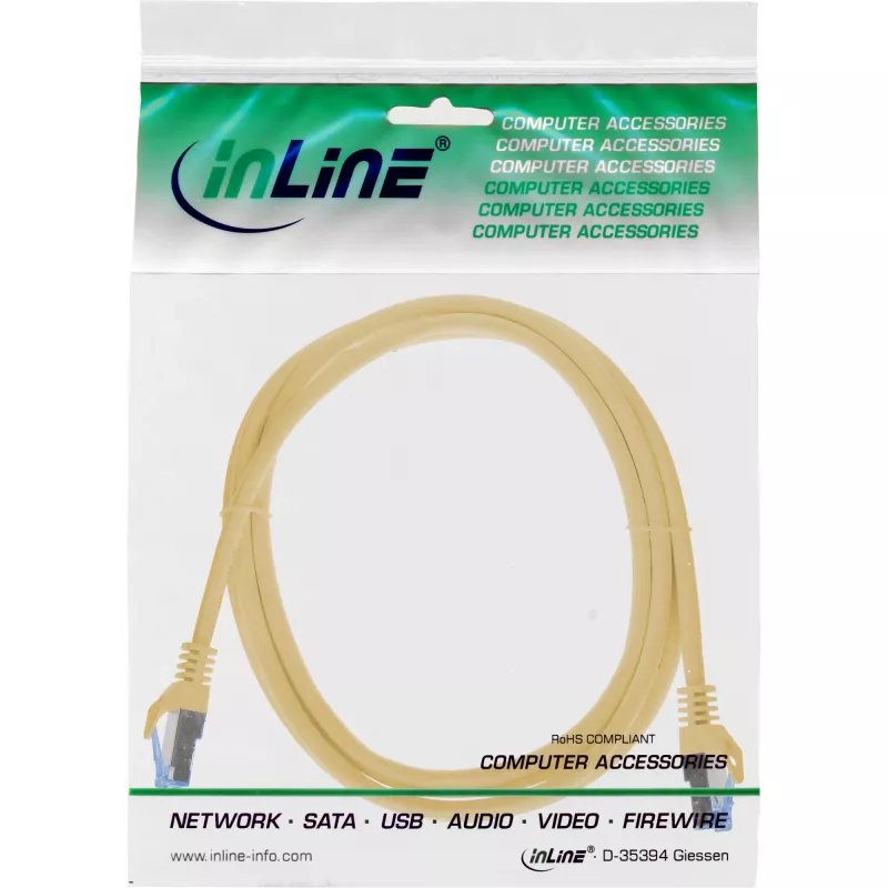 InLine 72602Y sieťový kábel žltý 2 m Cat6a S/FTP (S-STP)