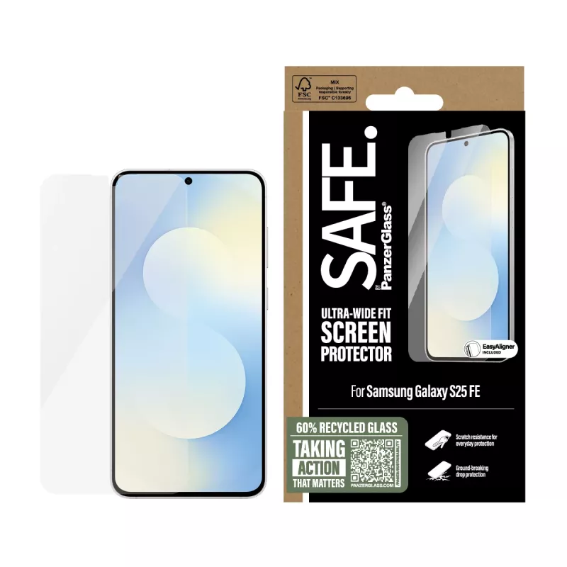 PanzerGlass SAFE. by ® ochrana displeja Samsung Galaxy S25 FE 5G | Ultra-Wide Fit s EasyAligner