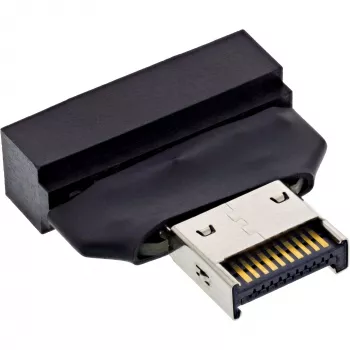 InLine 33446T káblový adaptér USB Type-E Key A, 20-pinový USB 3.0 Header, 19-pinový čierny